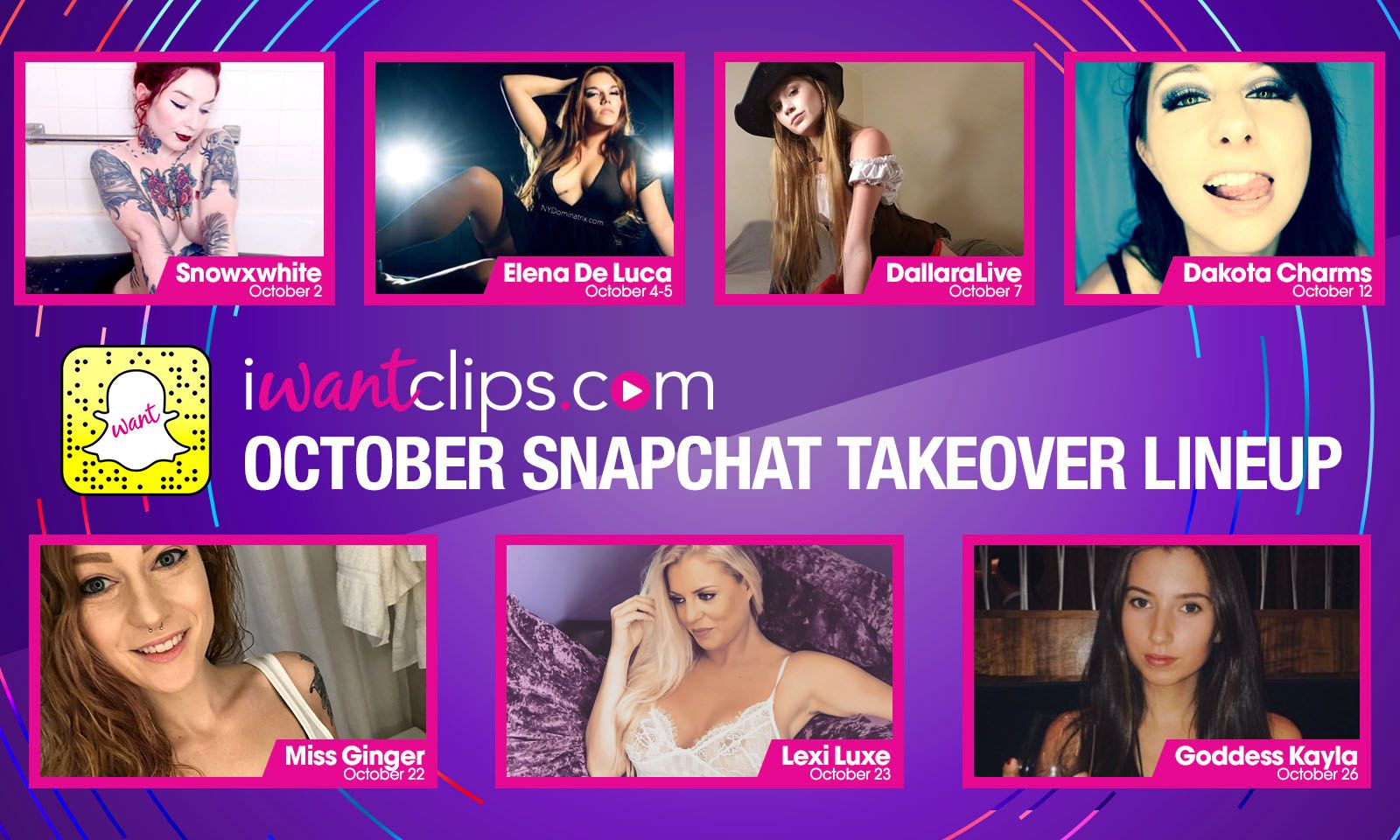 iWantClips Announces October Snapchat Takeovers