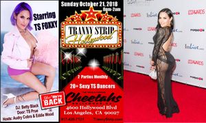 TS Foxxy Stripping At Tranny Strip in Hollywood This Weekend
