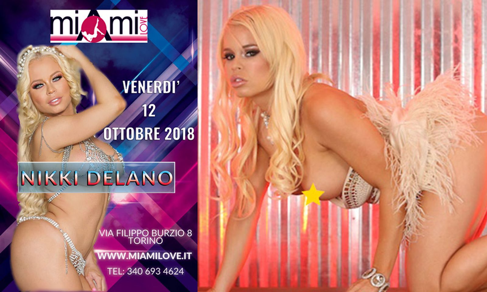 Nikki Delano Continues Stripping Across Italy