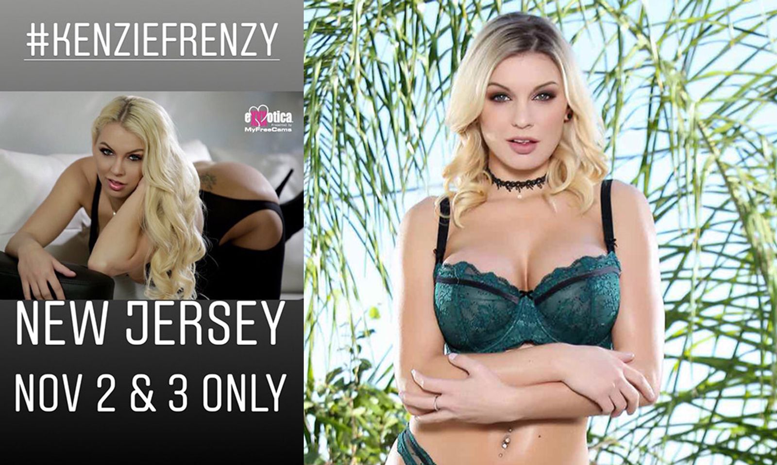 Fans Can See Kenzie Taylor At Inked Angels Booth at Exxxotica N