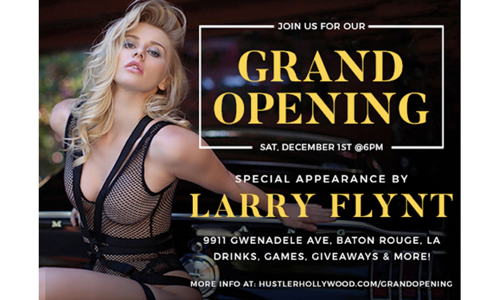 Hustler Hollywood Opening in Baton Rouge, Larry Flynt To Visit