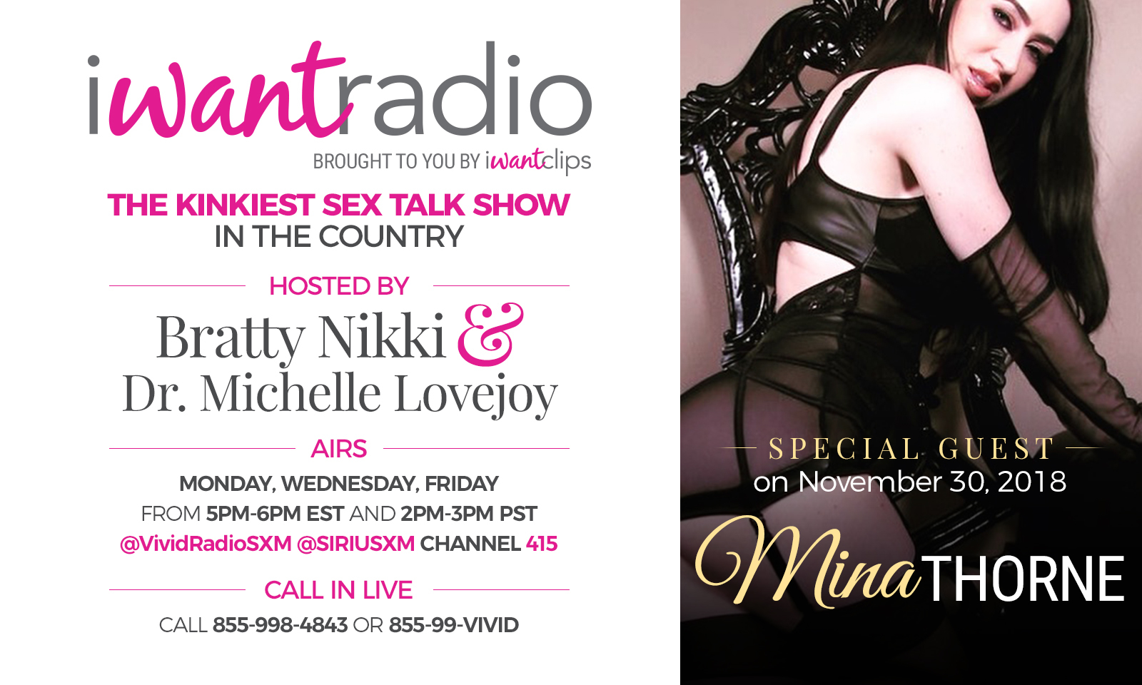 Domme Mina Thorne Guests On iWantRadio Today