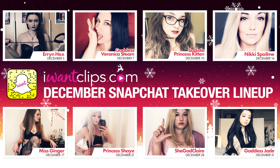 iWantClips Announces Its December Snapchat Takeover Line-Up