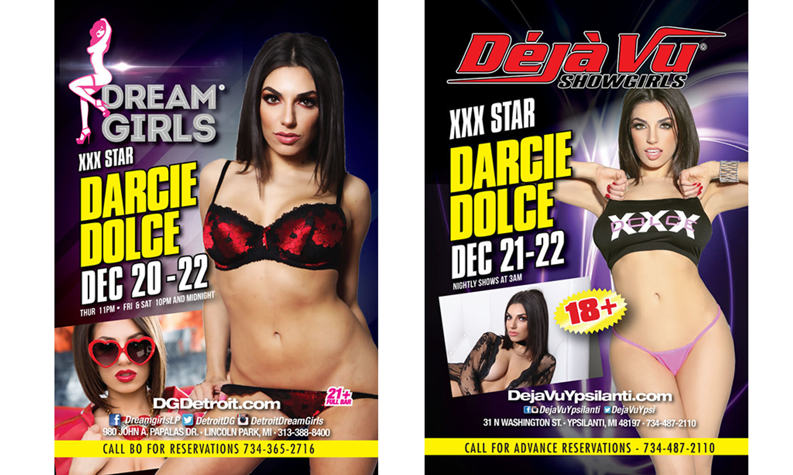Darcie Dolce To Feature at Two Michigan Clubs This Weekend
