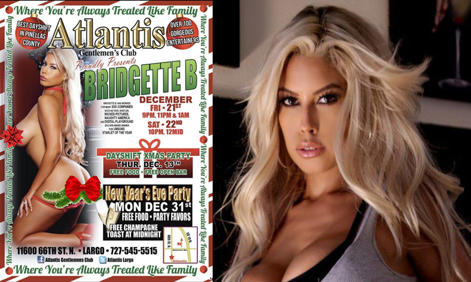 Bridgette B To Feature at Atlantis Gentlemen’s Club in Largo, FL