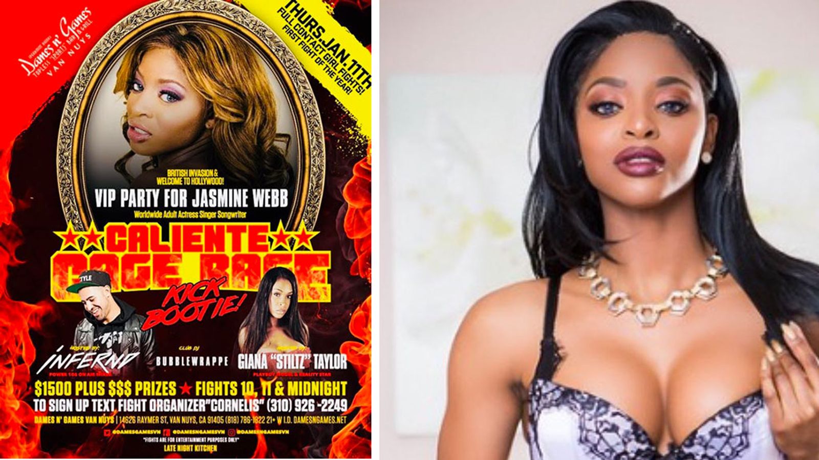 Jasmine Webb To Party At Dames n' Games On Saturday, January 11