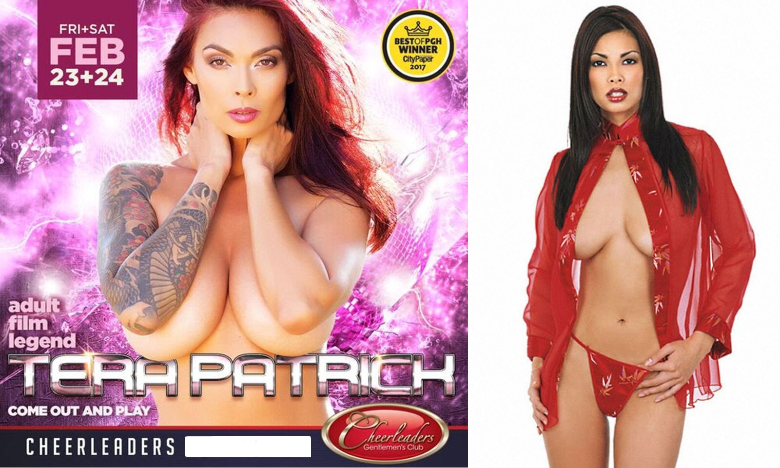 Tera Patrick To Feature at Cheerleaders In Pittsburgh Fri. & Sat.