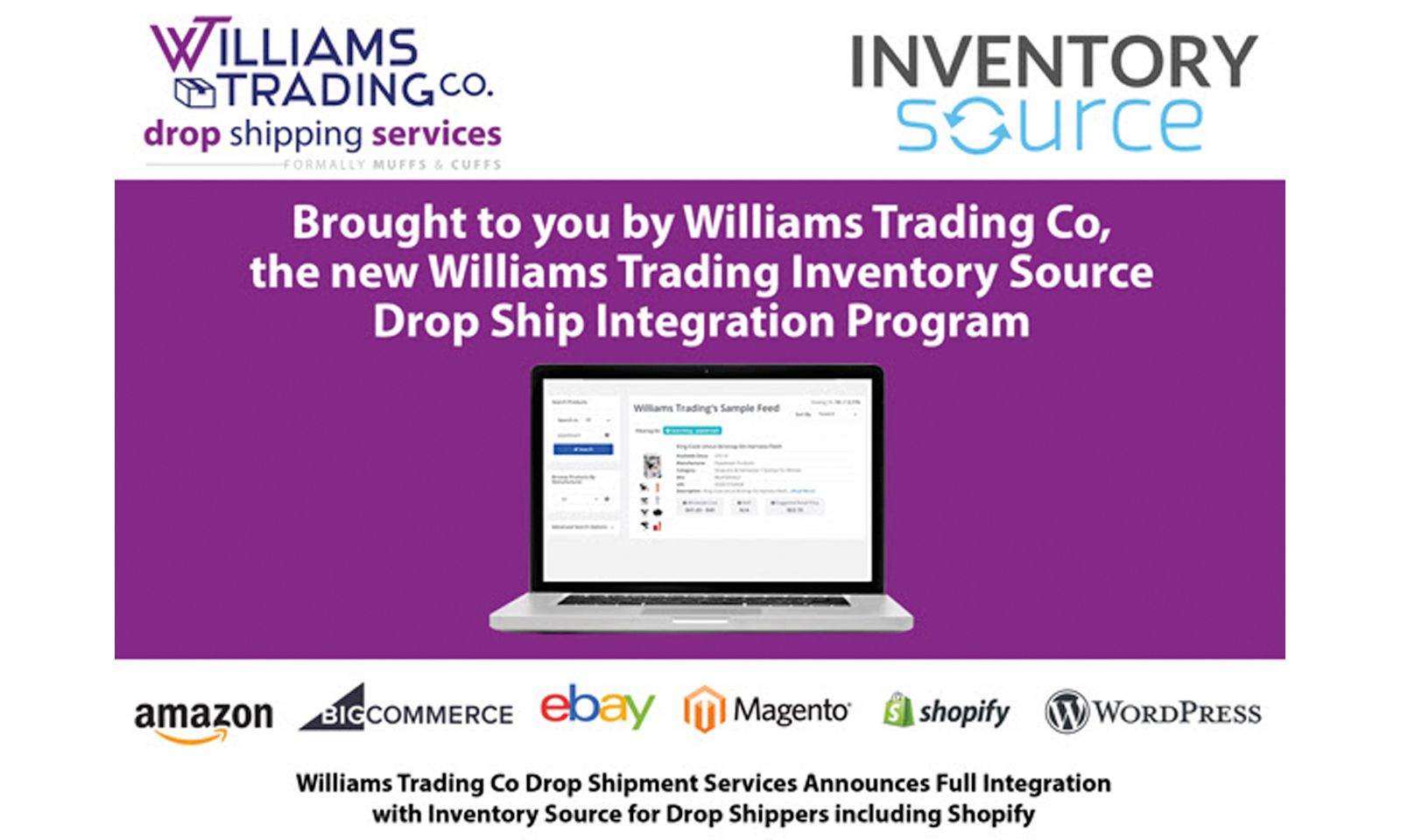 Williams Trading’s Drop Shipment Integrated with Inventory Source