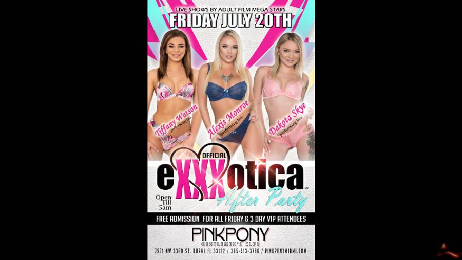 Tiffany Watson, Dakota Skye, Alexis Monroe to Host Exxxotica Bash