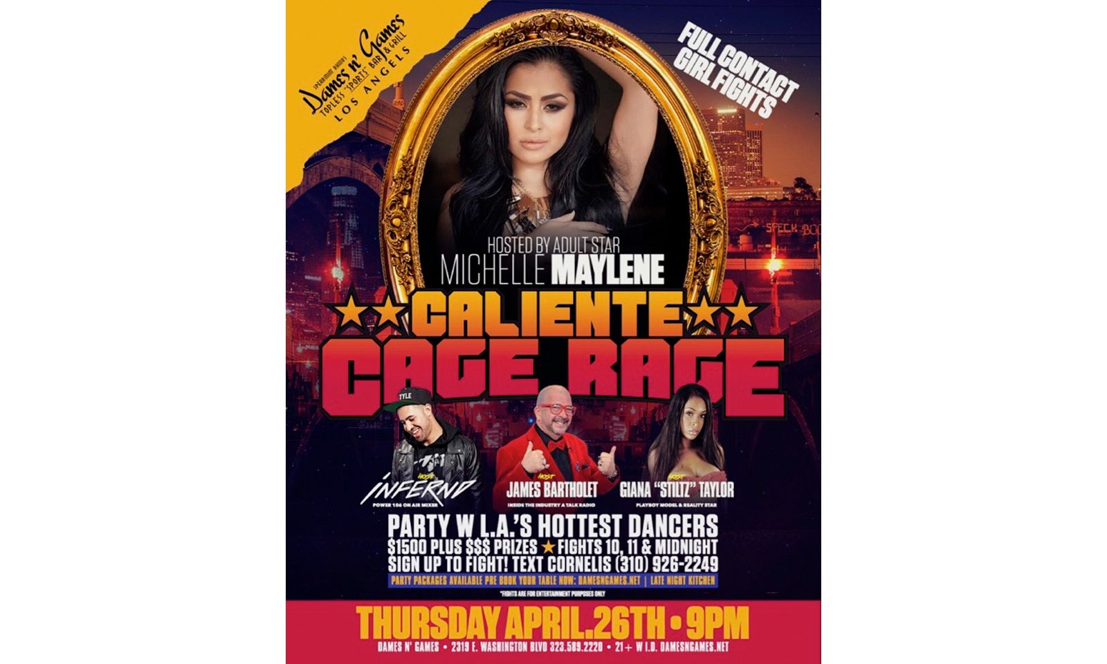 Michelle Maylene at Caliente Cage Rage at Dames N Games Downtown