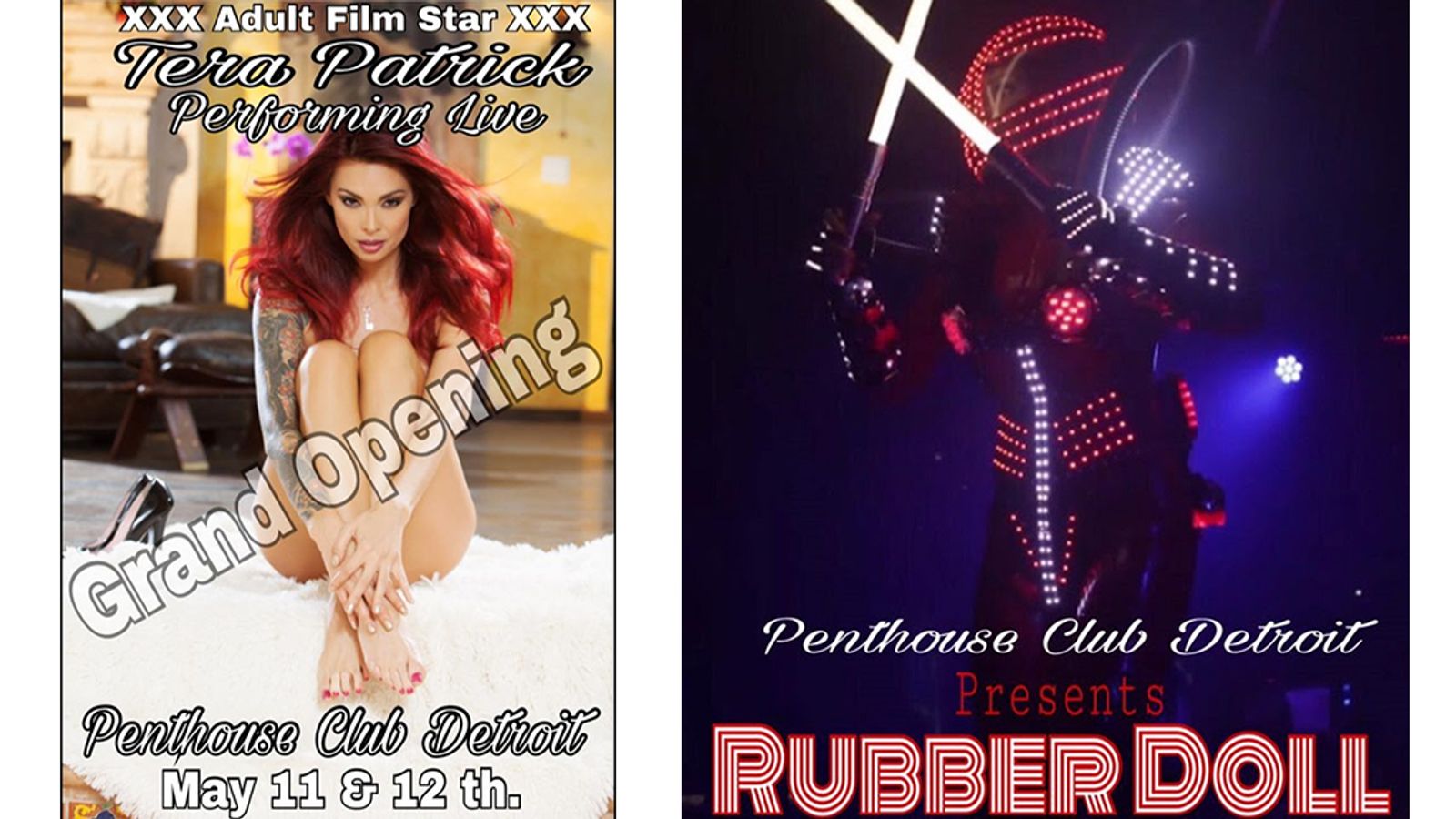 Tera Patrick & Rubber Doll Team For MI Penthouse Club Performance