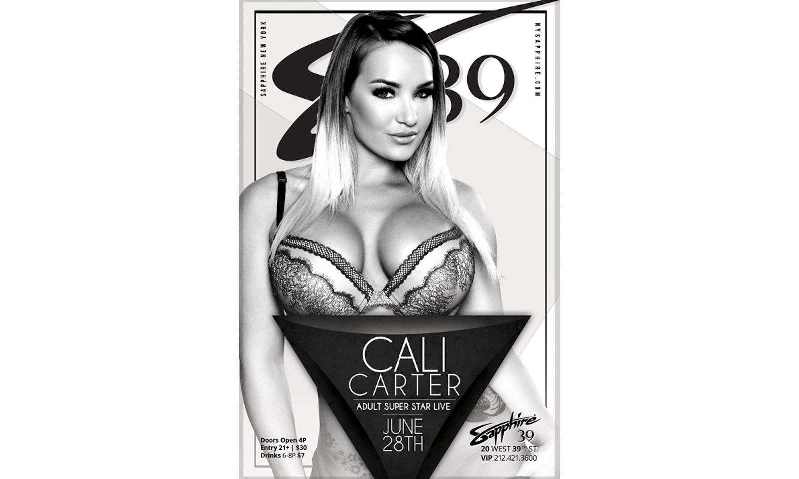 Cali Carter Featuring at Sapphire 39 NYC On Thursday