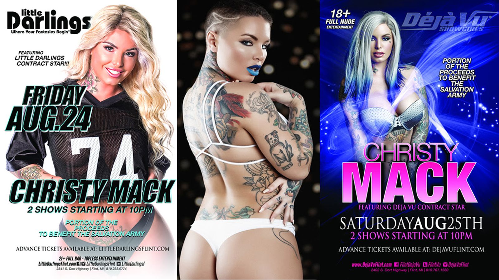 Christy Mack To Feature At Two Clubs In Flint, MI This Weekend