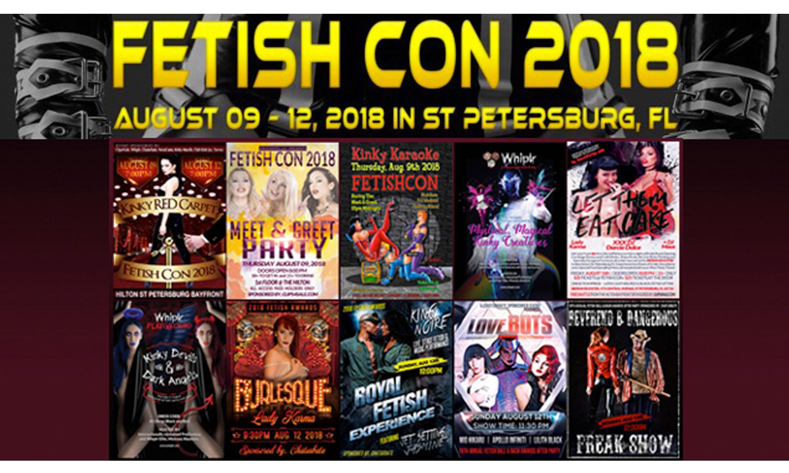 Official Party Schedule Announced For Fetish Con