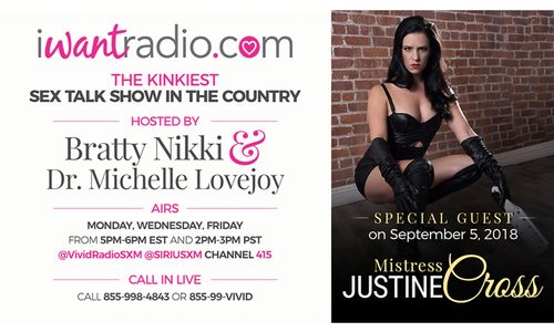 Mistress Justine Cross Featured on ‘iWantRadio’ Today  