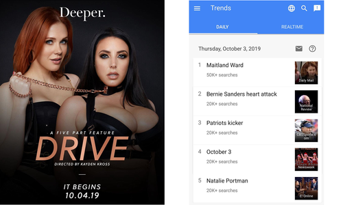 Mainstream Crossover Maitland Ward Hits #1 on Google Trends