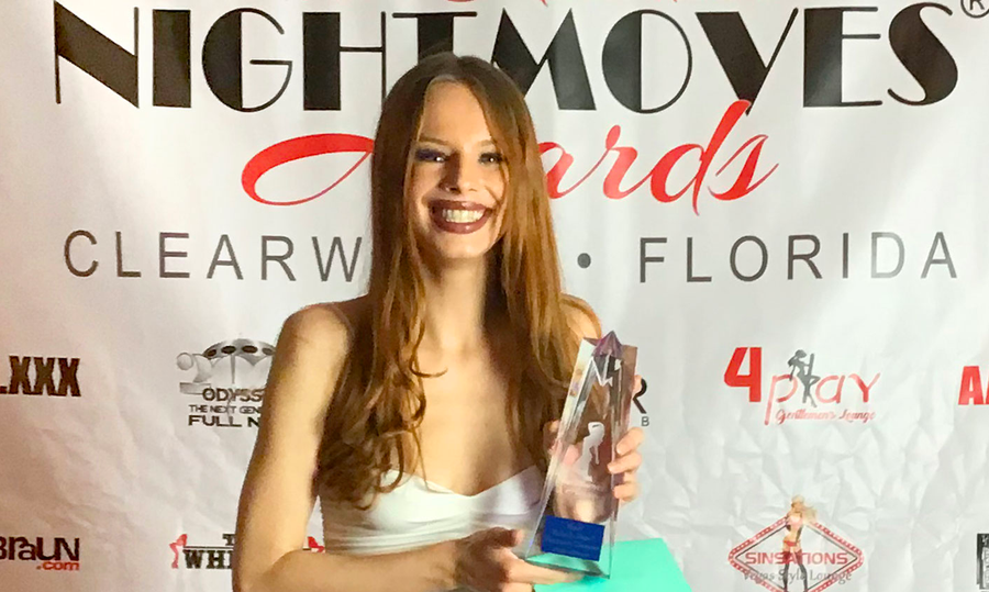 Jillian Janson Wins Feature Dancer Award at NightMoves
