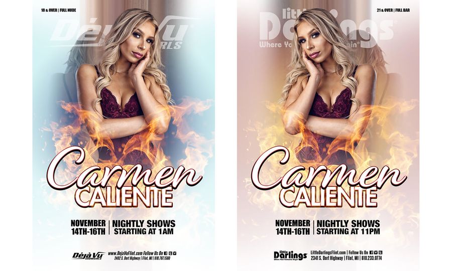 Carmen Caliente To Strut Her Stuff At 2 Flint, MI Clubs