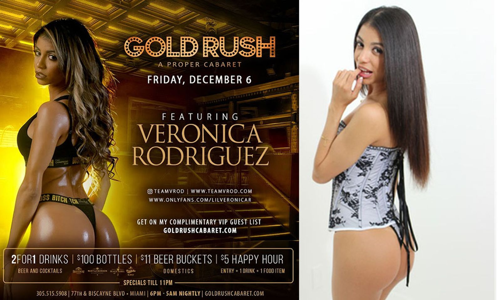 Veronica Rodriguez to Take It Off at Gold Rush Cabaret in Miami