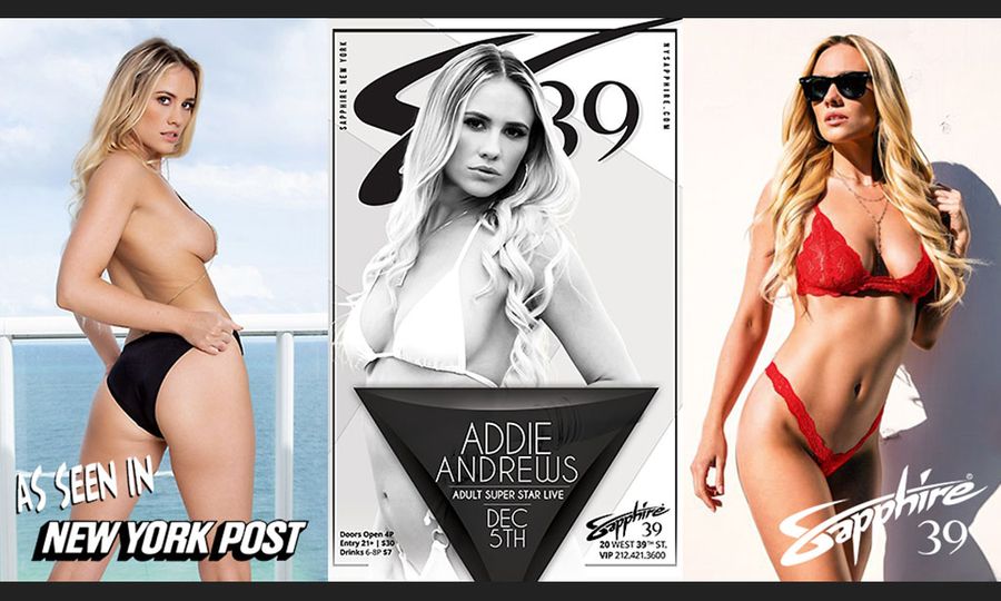 Addie Andrews To Feature At NYC’s Sapphire 39 Tomorrow, Dec. 5