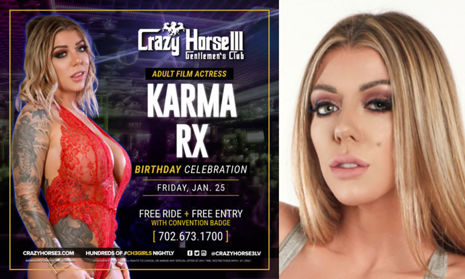 Karma Rx to Host Birthday Party at Crazy Horse III in Las Vegas