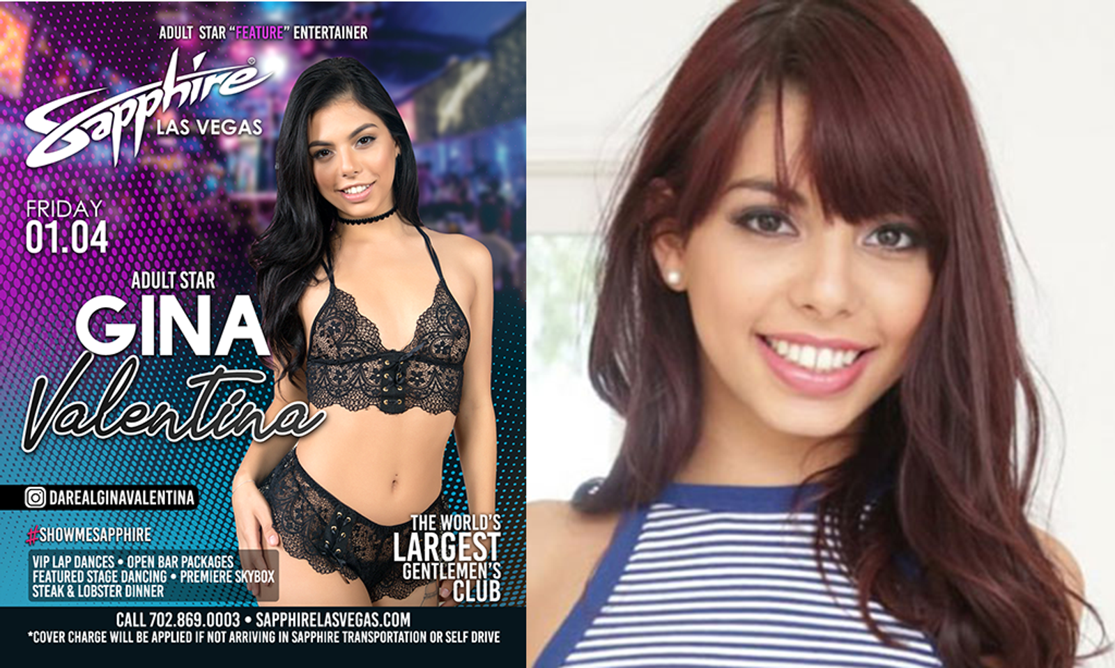 Gina Valentina to Feature at Sapphire Las Vegas Tonight