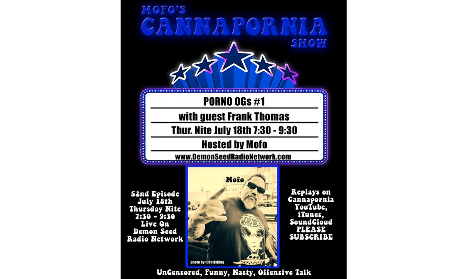 CannaPornia Show Welcomes Frank Thomas Tonight