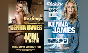 Kenna James to Feature at Little Darlings, Deja Vu in Flint MI