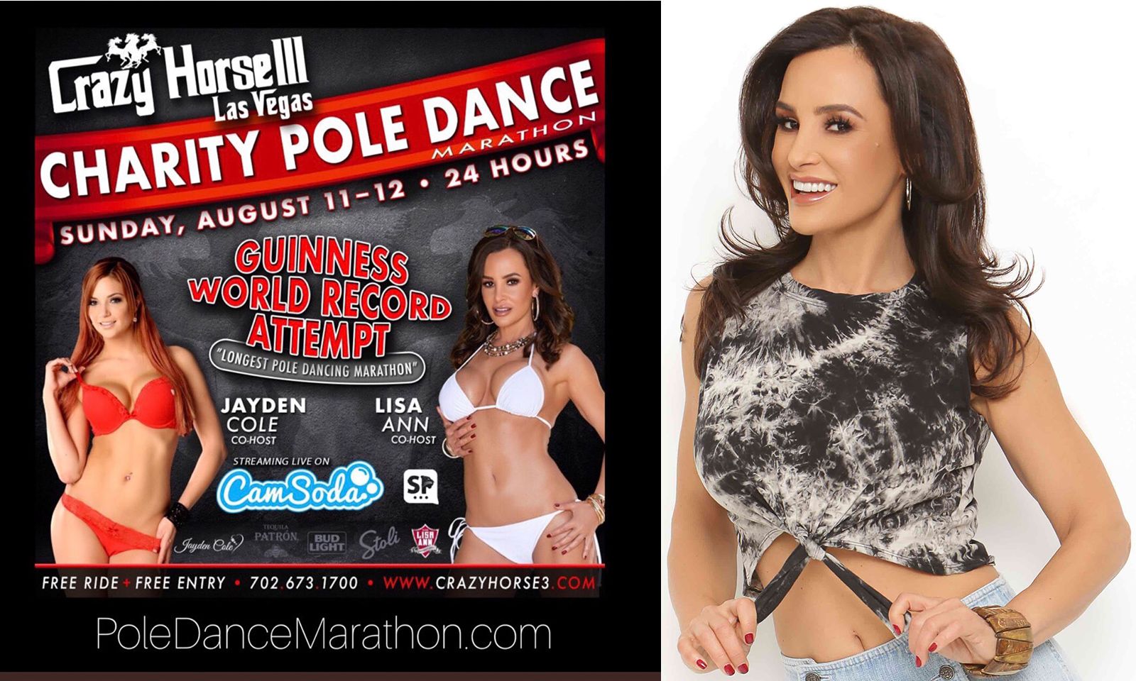 Lisa Ann to Co-Host Charity Pole Dancing Marathon Sunday in Vegas