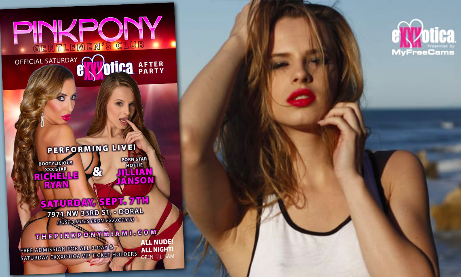 Jillian Janson to Sign at eXXXotica Miami, Dance at Pink Pony