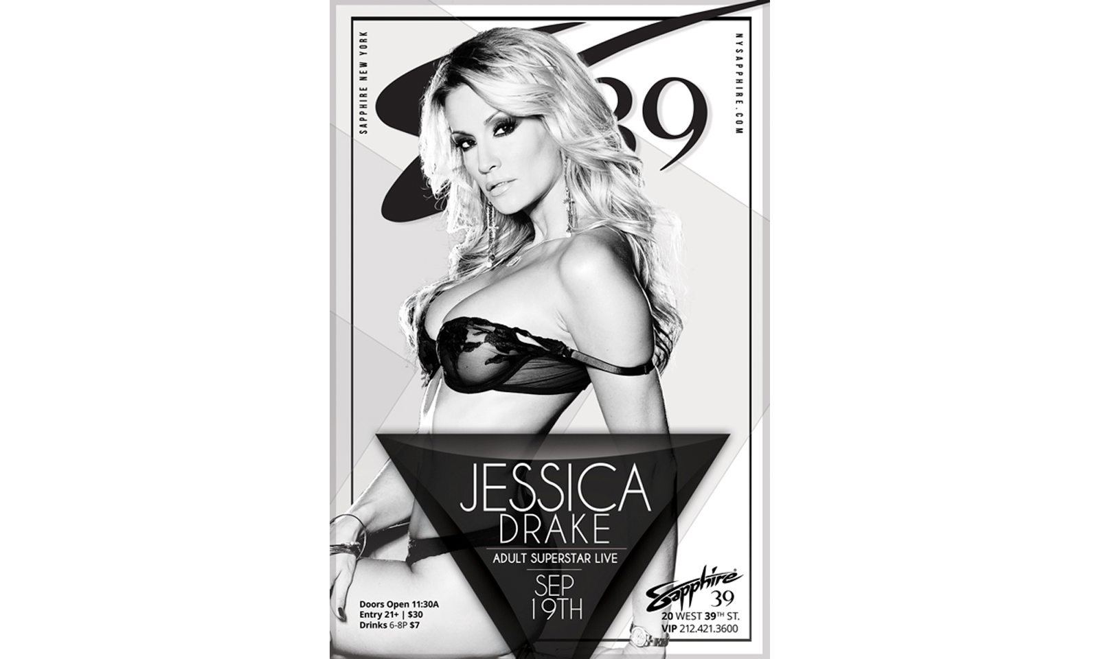 Jessica Drake Headlining at New York’s Sapphire 39